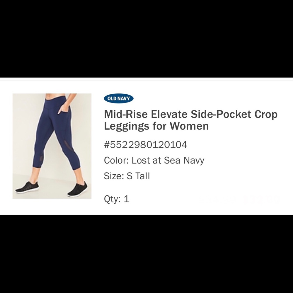 Old navy yoga leggings with pocket - tall